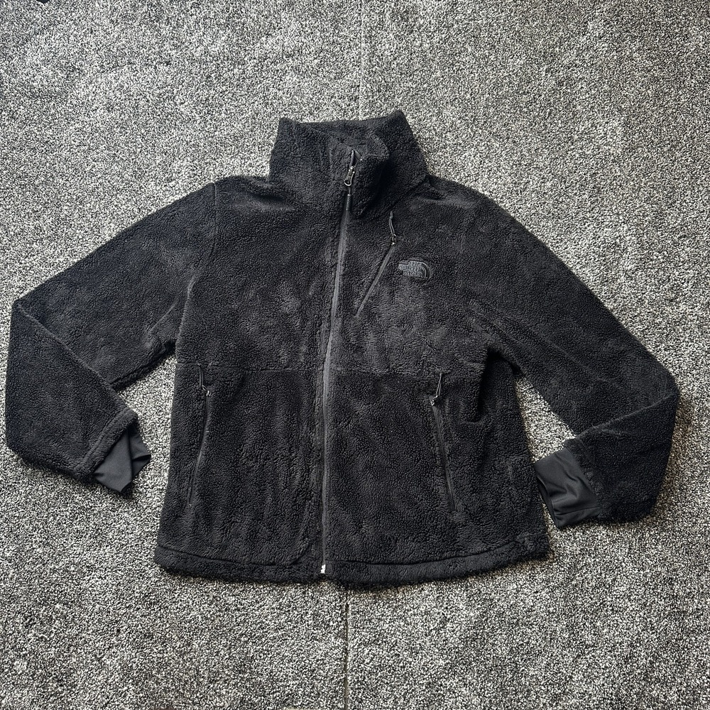 The North Face‎ Sweater Womens XL Black Full Zip Fleece High Neck Pockets Logo